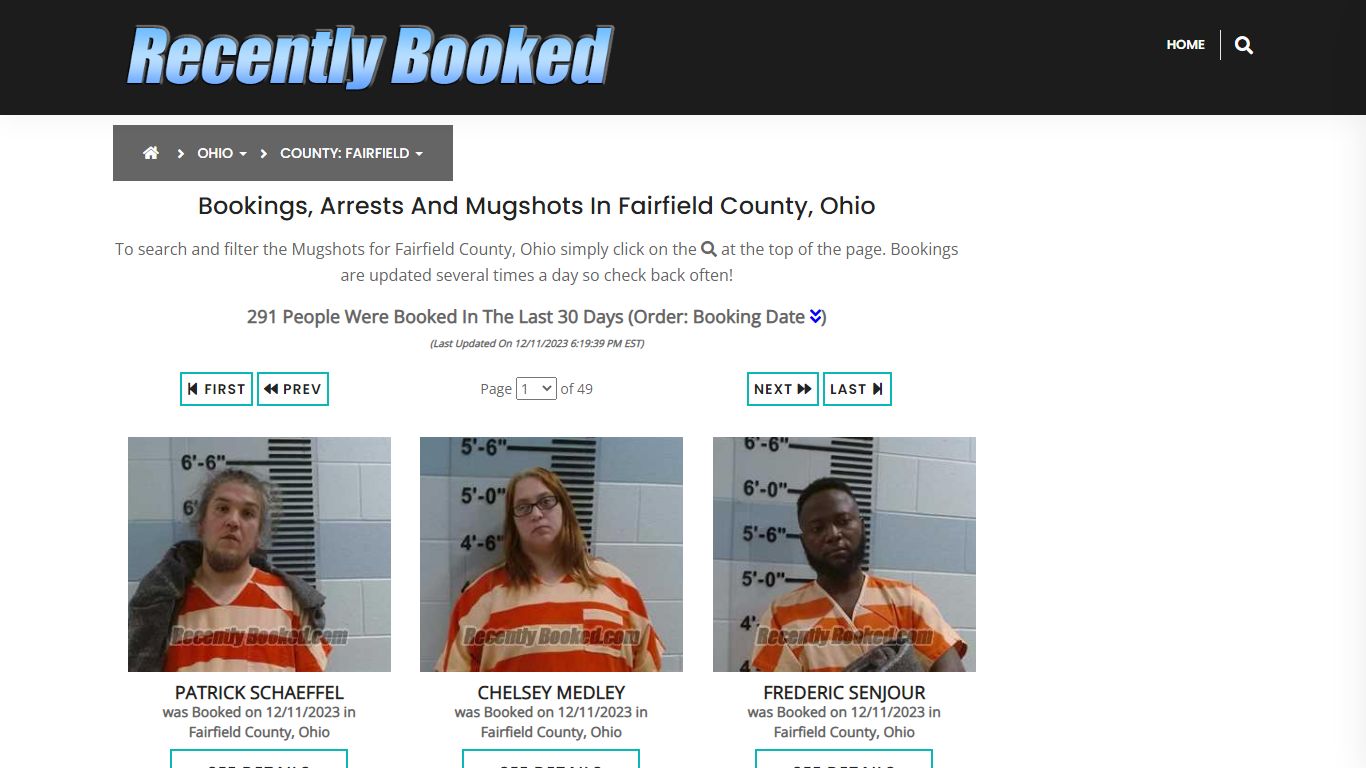 Recent bookings, Arrests, Mugshots in Fairfield County, Ohio